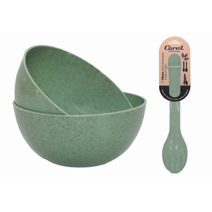 imagen de Set De 3 Bowls Con Pinza Doble Color Verde Areia